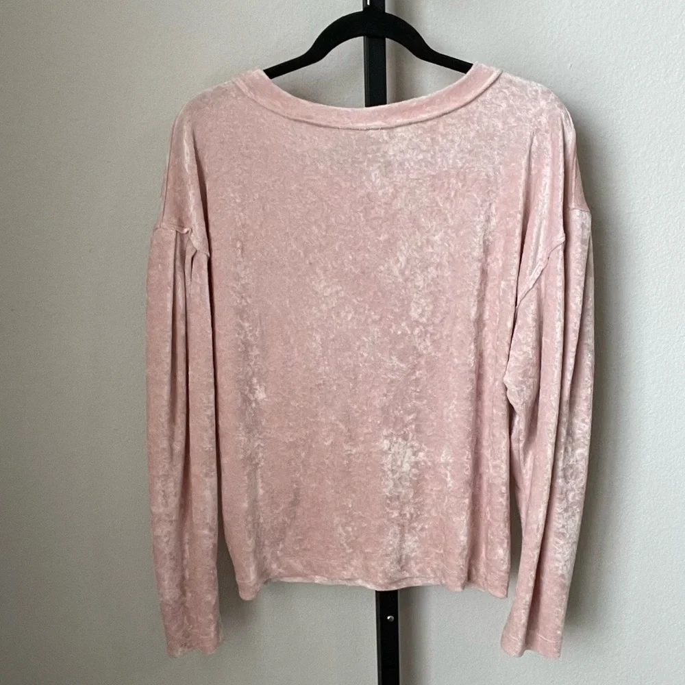 The We The Free Milan Blush Pink Crush Velvet Top Size Small